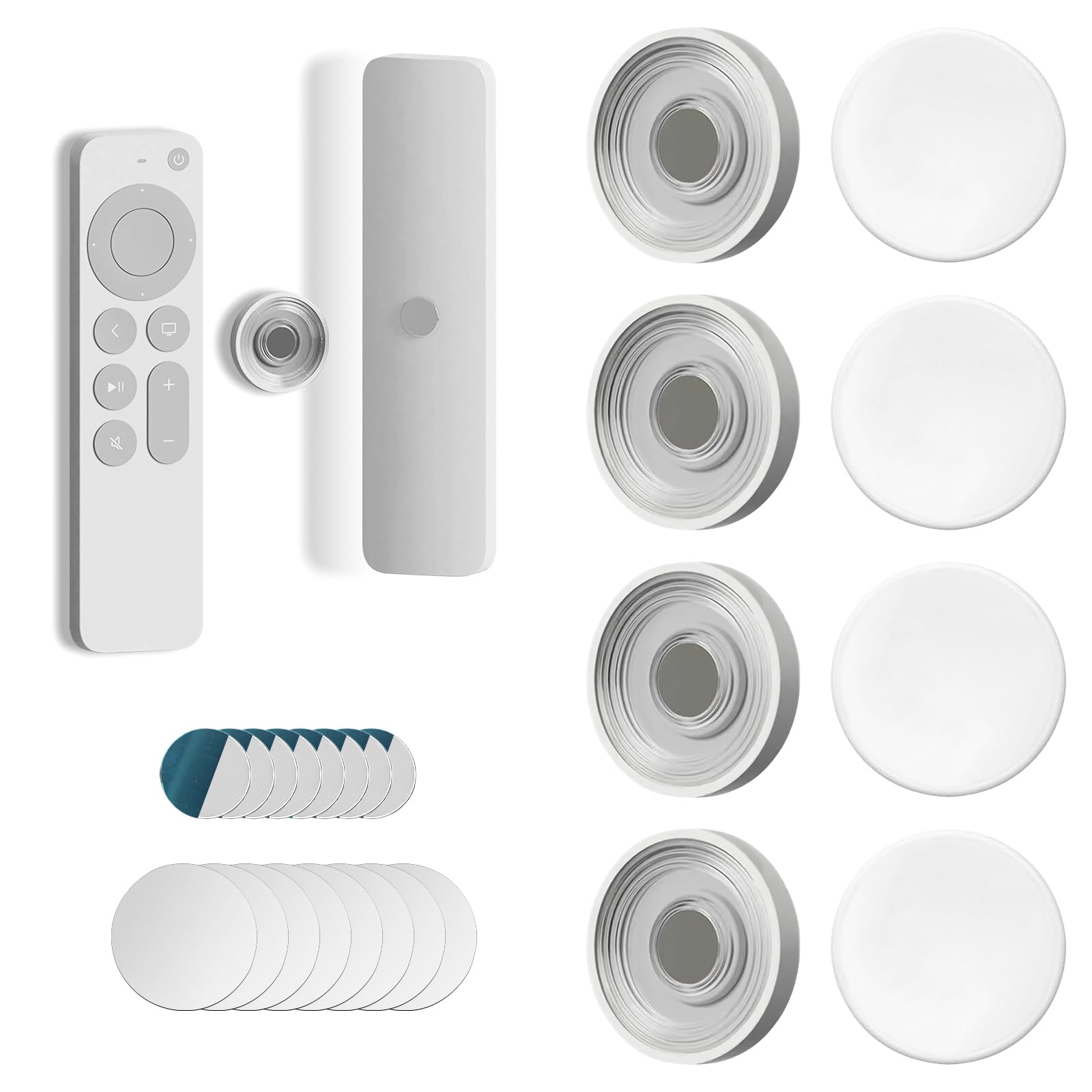 Cxqbsmy Magnetic Remote Control Holder, 8 Pcs Magnetic Absorption Hook, Wall Mount Holders Hole-Free Charging Organizer for Home Office School Supply Storage and Organization