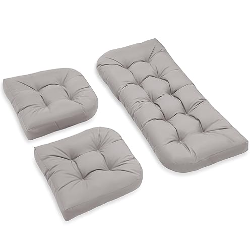 Wicker Chair Cushions Set of 3. Anti-Slip/Waterproof Patio Furniture Chair