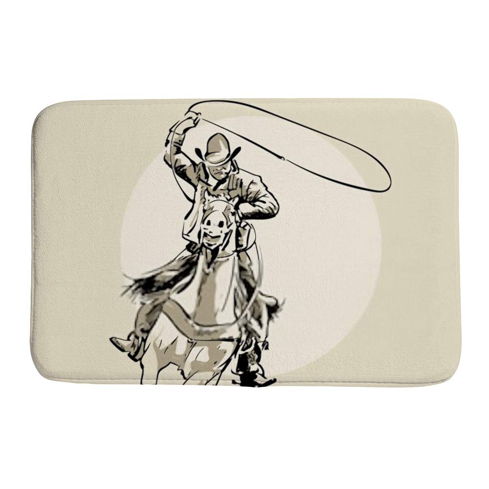 Tapis de bain cow-boy antidérapant pour éviter les glissades