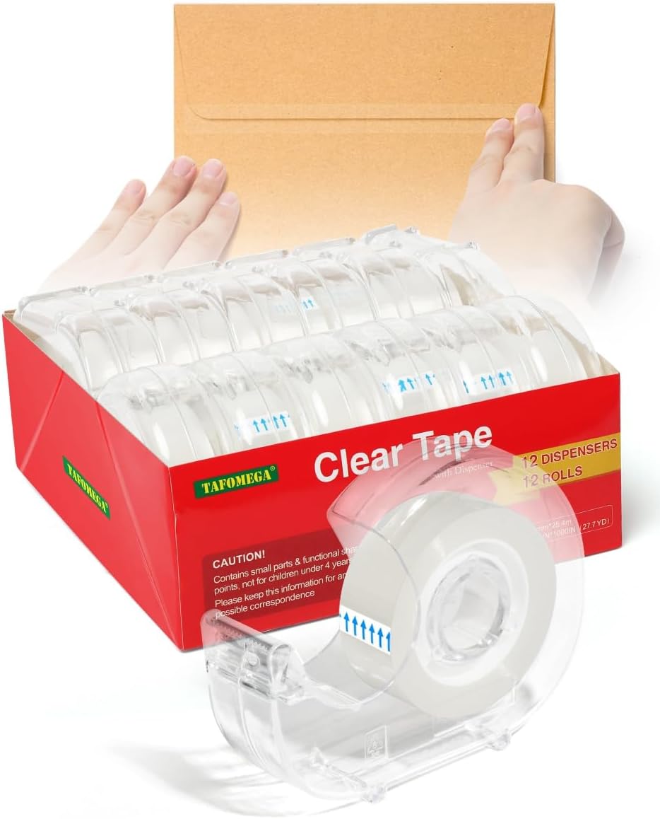 Yahenda 60 Set Clear Tapes and Refillable Dispensers Bulk 0.7 x 787 Inch Per Roll