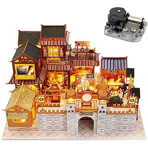 Miniatur-Puppenhaus im chinesischen Stil, antikes Stadtmodell Cover