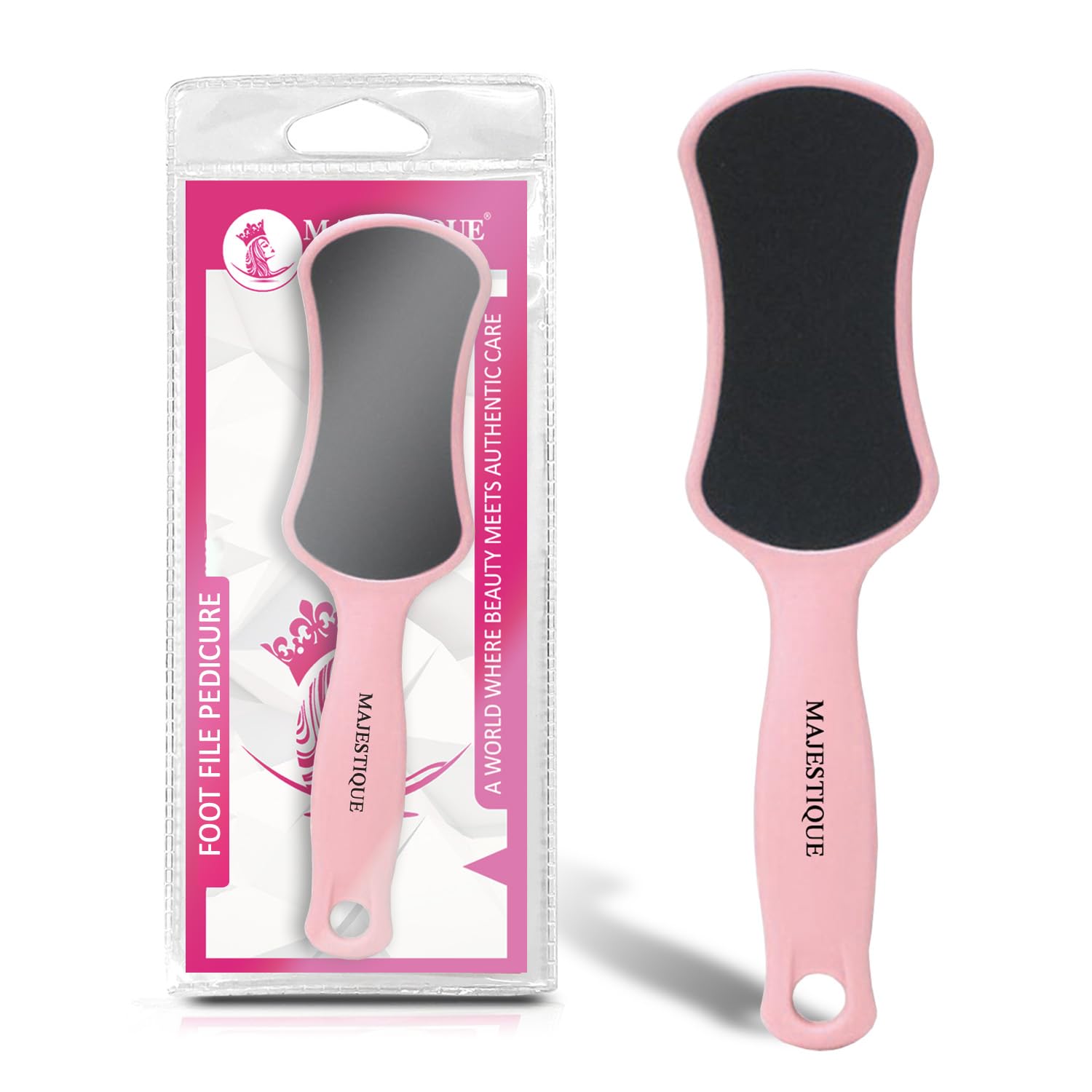 Majestique Double Sided Pedicure Scrubber | Professional Foot Scrapper and Foot Rasp for Dead Skin | Cracked Heels Remover | Best for Wet and Dry Feet Care - (Pink)-image-8
