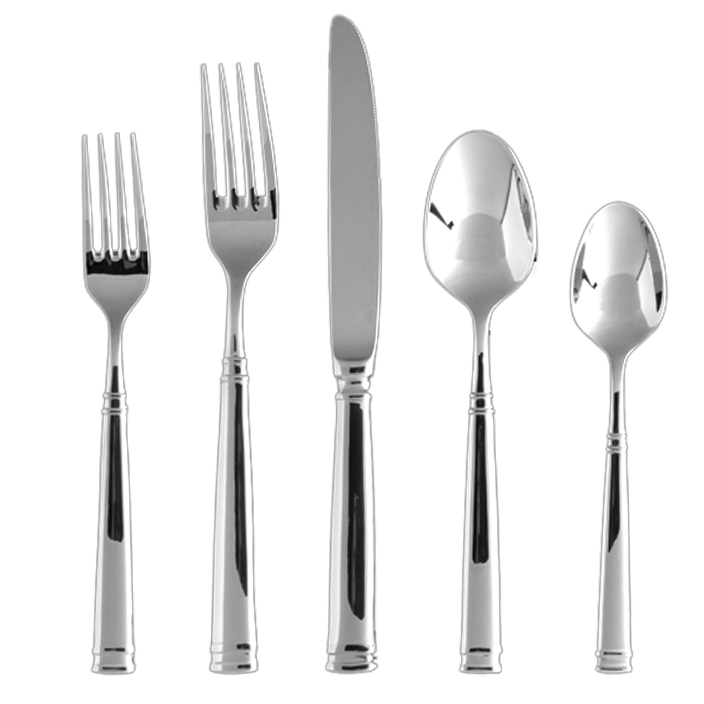 Fortessa Bistro 18/10 Stainless Steel Flatware, 5 Piece Place Setting, Service for 1