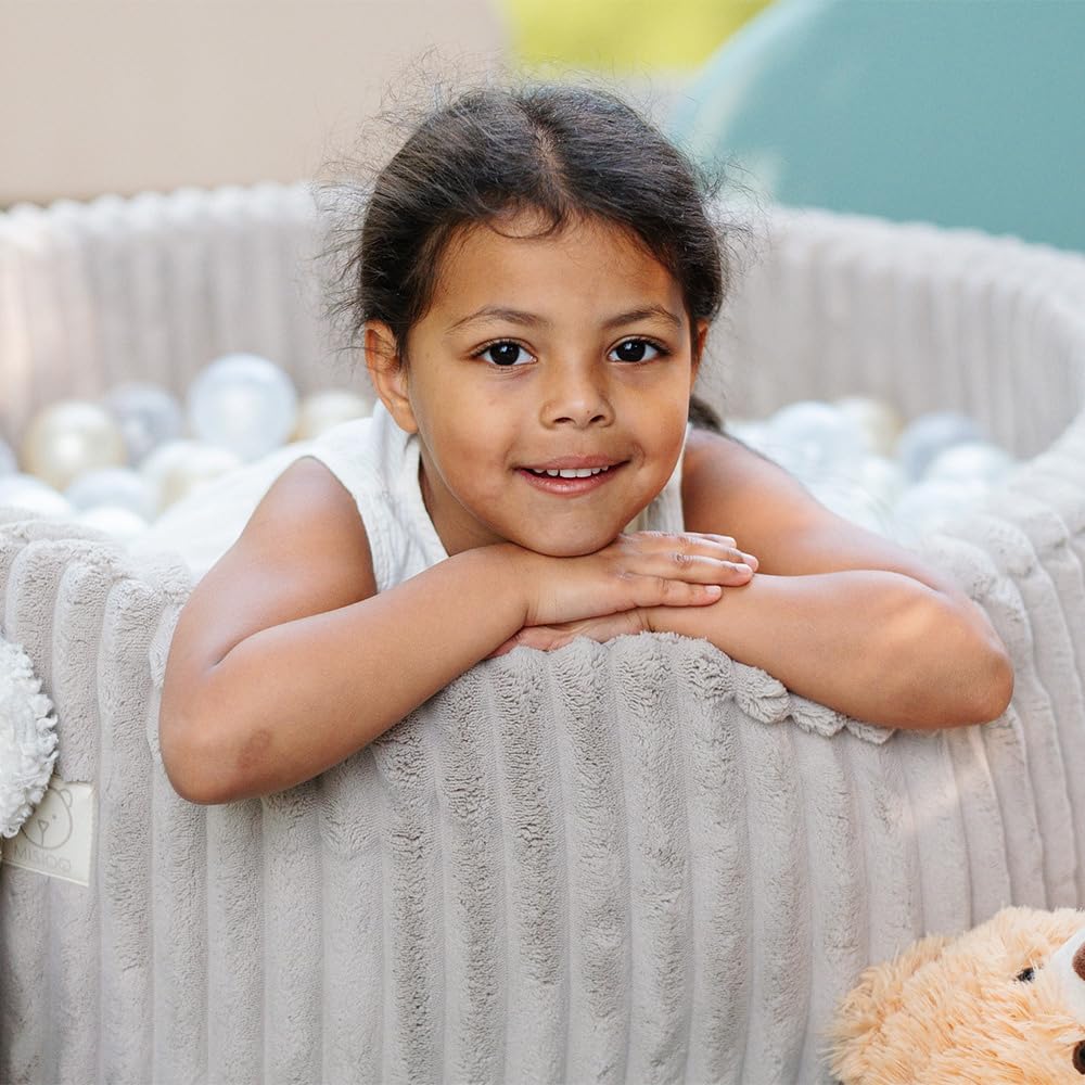 MISIOO Piscina de bolas para bebé, de espuma redonda, sin pelotas, 90 x 30 cm, ideal para niños a partir de 1 año