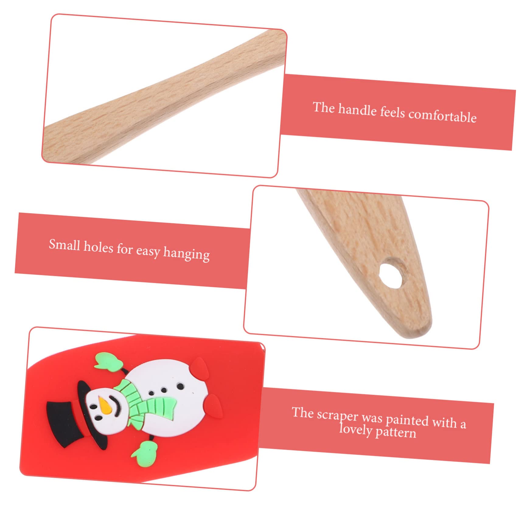 Cabilock 8 Piezas Raspador De Mantequilla De Silicona Raspadores De Pastel De Desgaste Espátulas Caseras Para Hornear Raspadores Para Hornear Domésticos Mantequilla De Galleta Madera