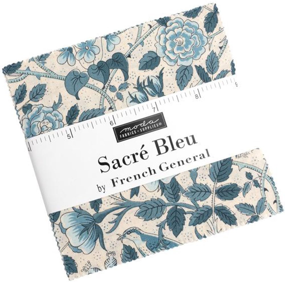 Sacre Bleu Charm Pack by French General; 42 5-inch Precut Fabric Quilt Squares