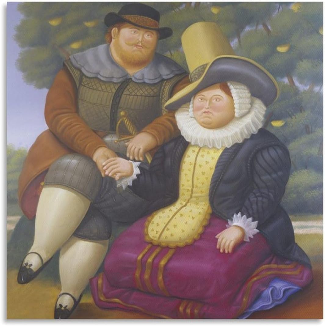 Matvsd Kohecs Fernando Botero Canvas Wall Art Print for Living Room, Bedroom, 40x40cm, Unframed