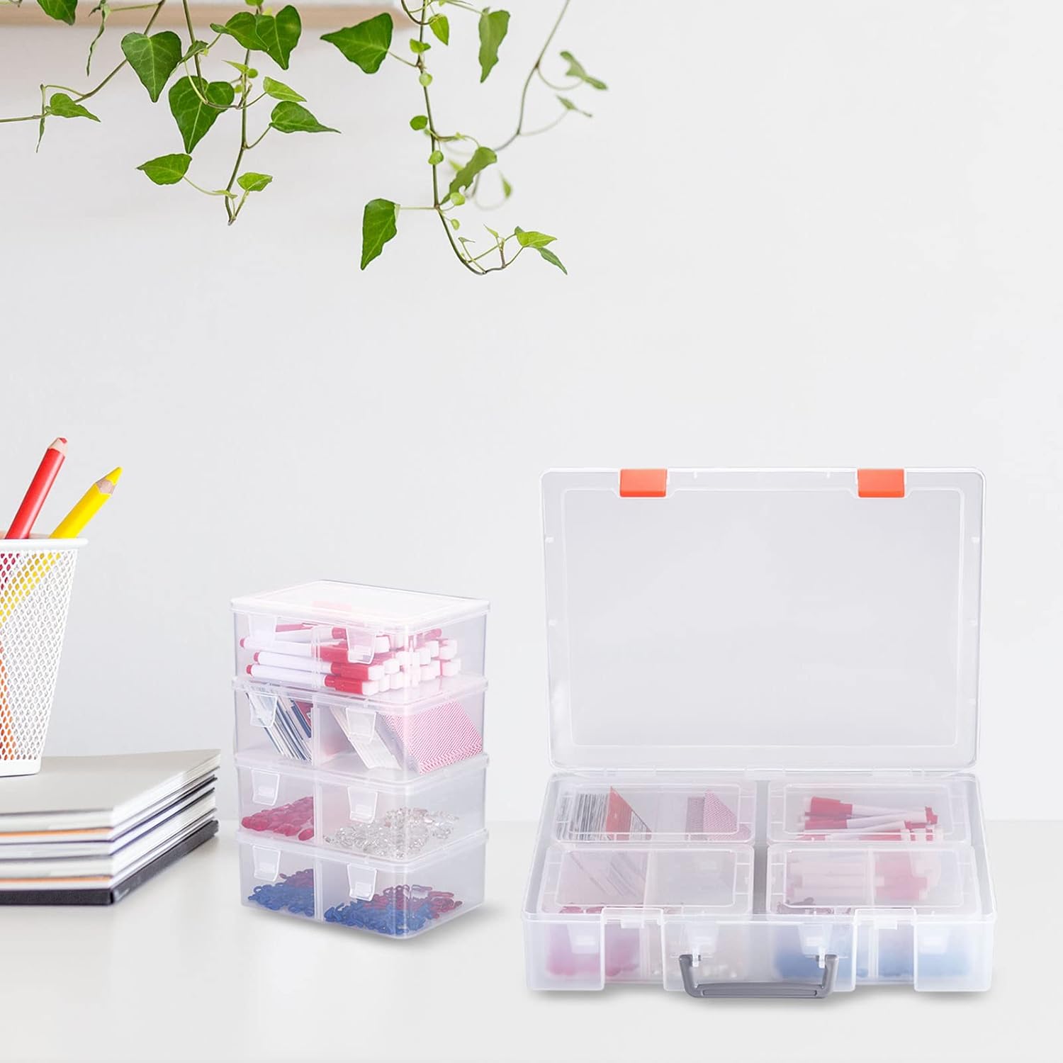 PATIKIL 1600+ Baseball Card Storage Box, 1 Set Clear Sports Cards Holder Organizer, Plastic Display Case Container for Baseball Basketball Football