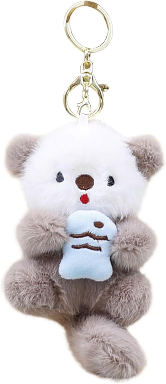 Cute Otter Plush Keychain Otter Charm for Women Teens & Animal Lovers for Handbags Purses Backpacks and Car Keys