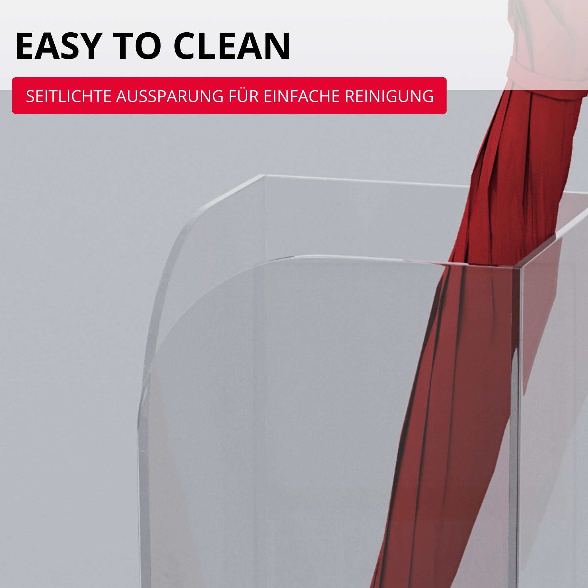 StarK Regenschirmständer Acryl – 50x20 cm quadratisch & transparent | Schirmständer Regenschirm für 8 Schirme | Stilvolles Design, elegant & passend für Flur, Büro & Praxis