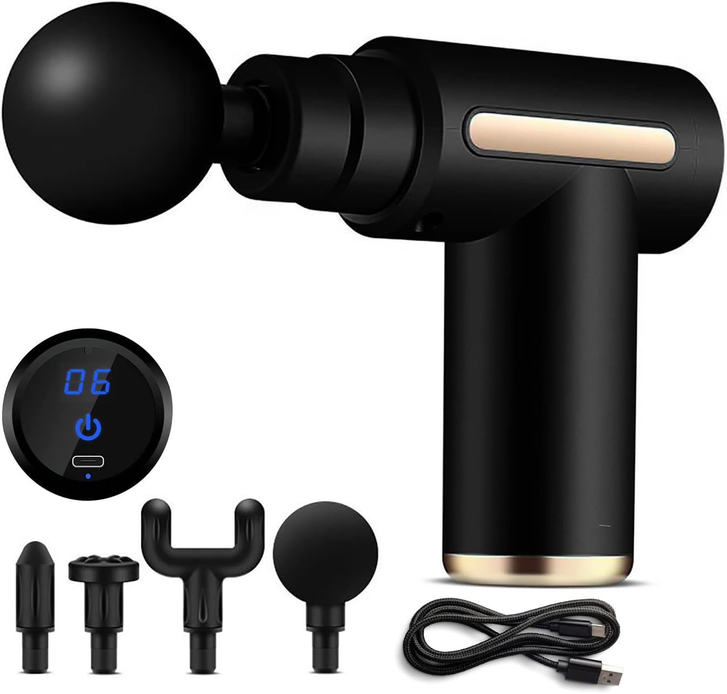 CUQOO Powerful Muscle Massage Gun Deep Tissue with 4 Attachments