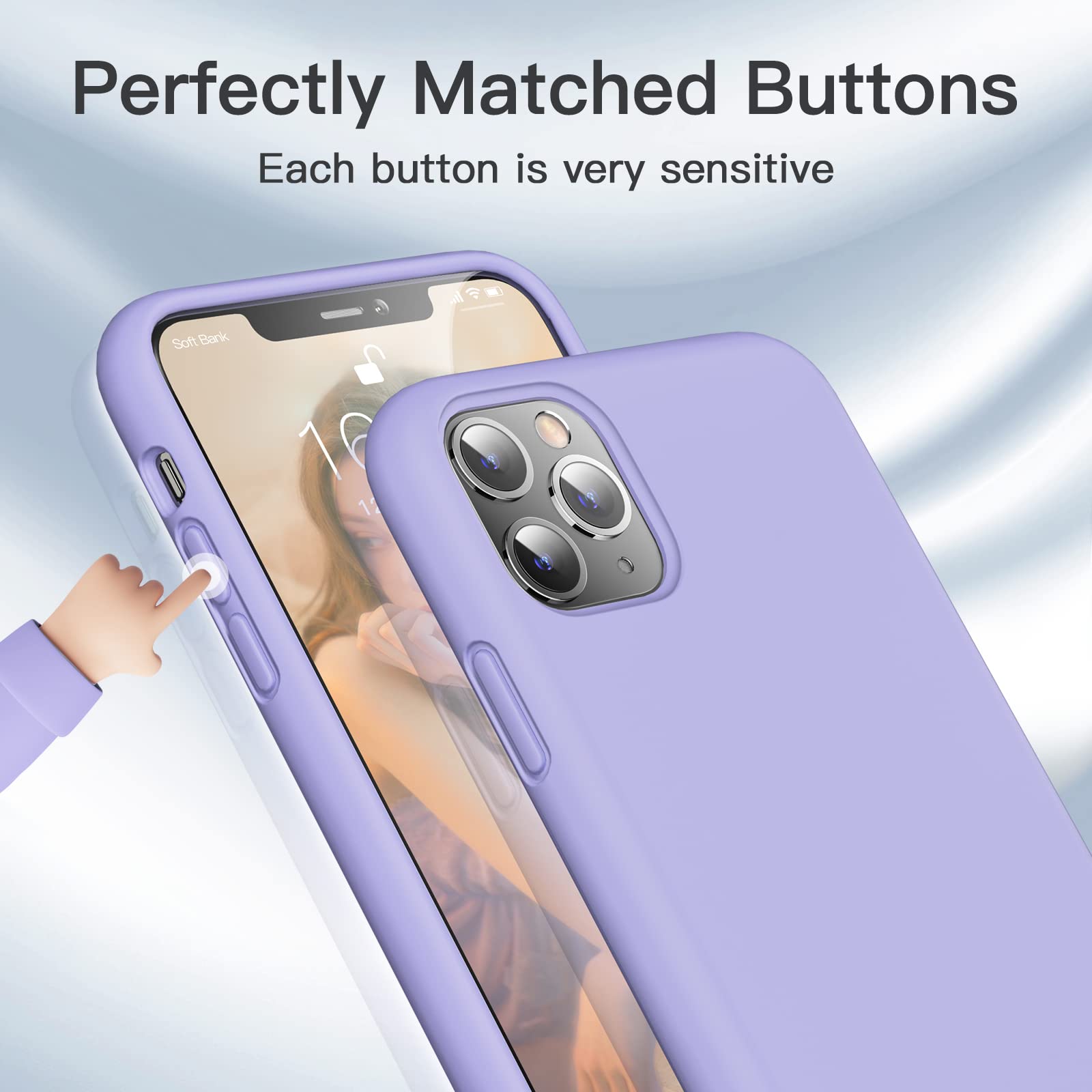 GOODVISH Cover in Silicone Morbida Compatibile con iPhone 11 Pro 5.8 '', con Fodera in Microfibra, Custodia Protettiva Antiscivolo Progettata per iPhone 11 Pro Case, Viola