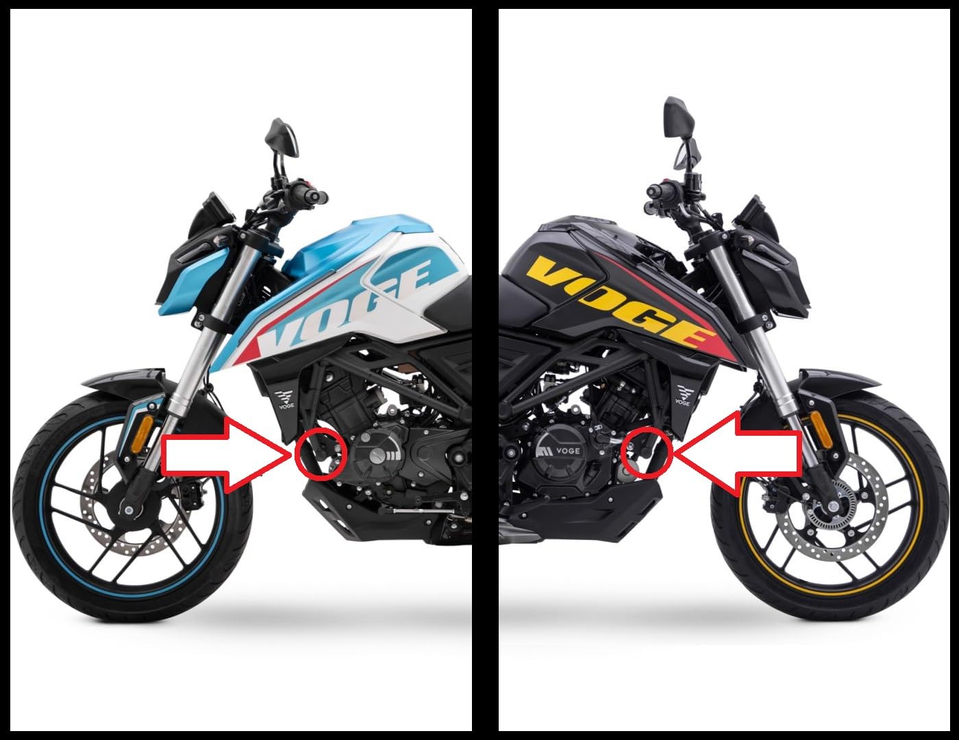 VOGE 125R - TOPES ANTICAIDA CRASH PADS PROTECTORS V2 - Protector de Moto Negro - Par de crash pads de choque sólidas - Compatible con VOGE 125R - Rear Left Outer, Rear Right Outer