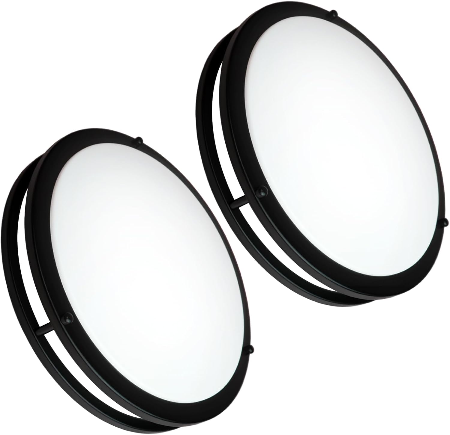 OOWOLF 2-Pack 36W 13inch LED Flush Mount Ceiling Light Fixture Dimmable Matte Black, Easy to Install LED Ceiling Lamp Fixture Without Flicker, Super Bright 3600LM 5000K Daylight White 13inch 2pack Black