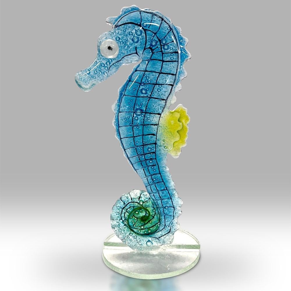 Nobile 1942 Blue Nobile Glassware Fused Glass Seahorse L 3087-25