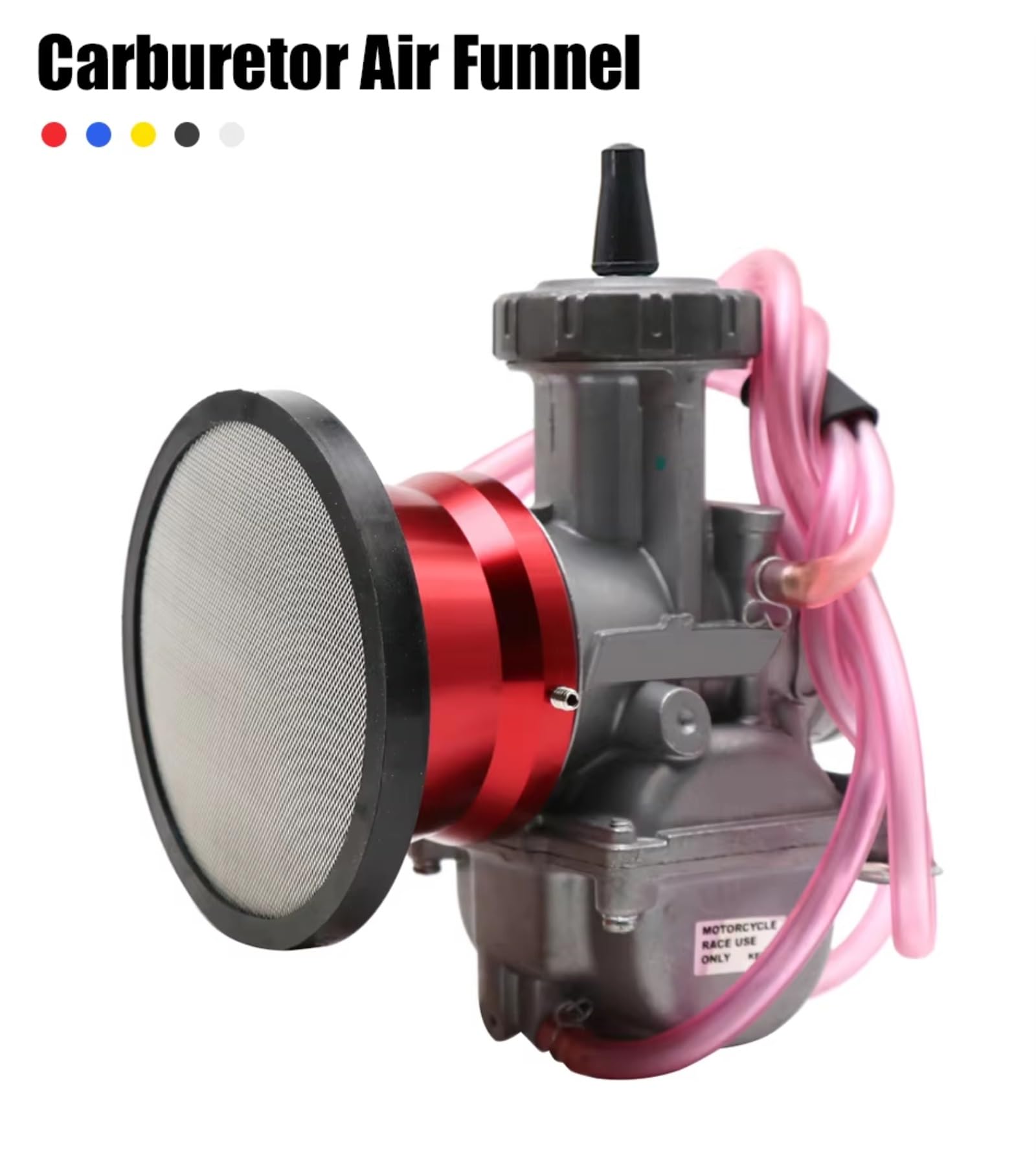 Filtros Aire Para Moto Taza Filtro Aire Carburador Motocicleta Red Goma H45-96-63 Mm CNC Accesorios Malla(Red)