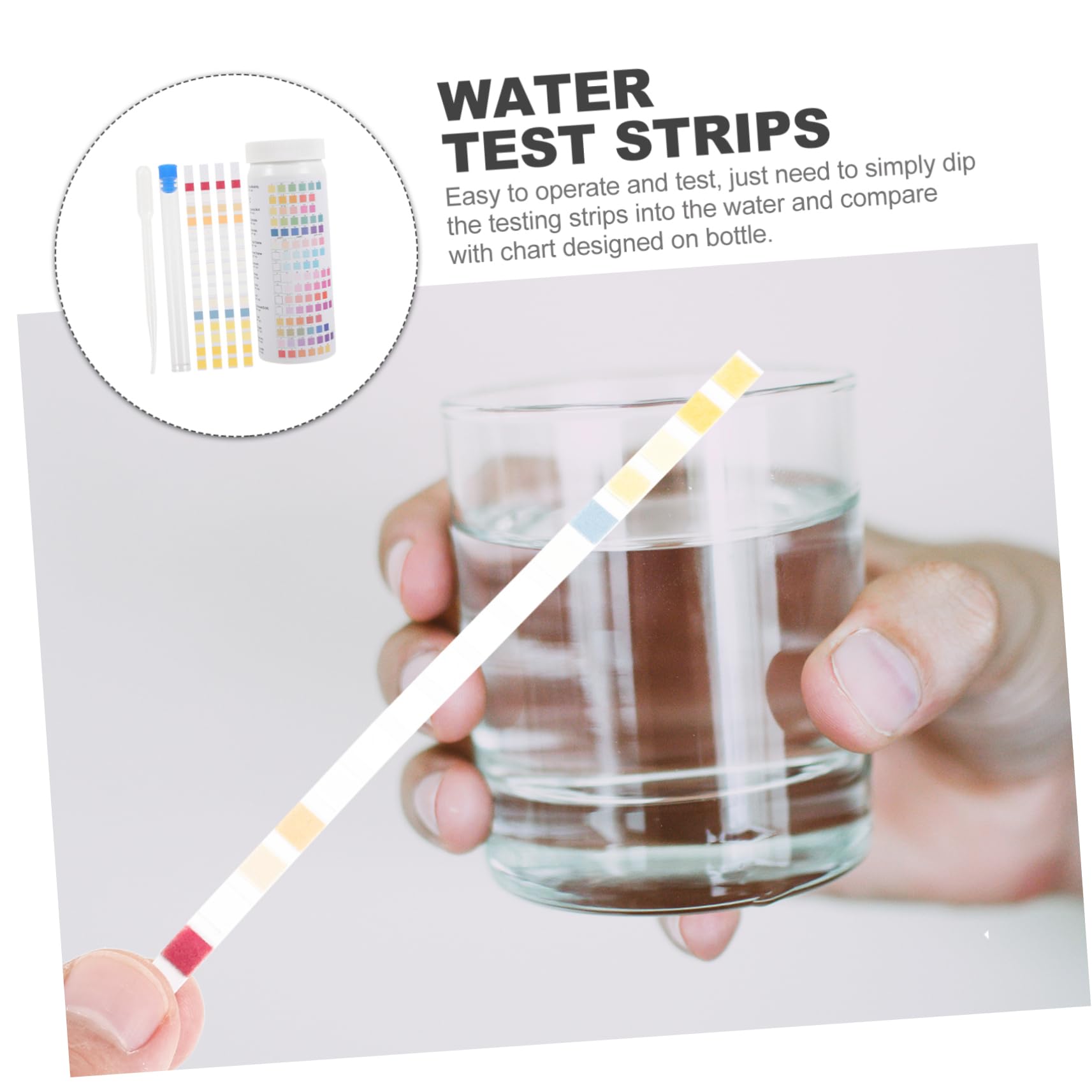 100 Stück Wasserteststreifen für Trinkwasser Praktische Testpapiere zur Wasserqualitätsprüfung mit Tropfer und Teströhrchen für Zuhause und Büro