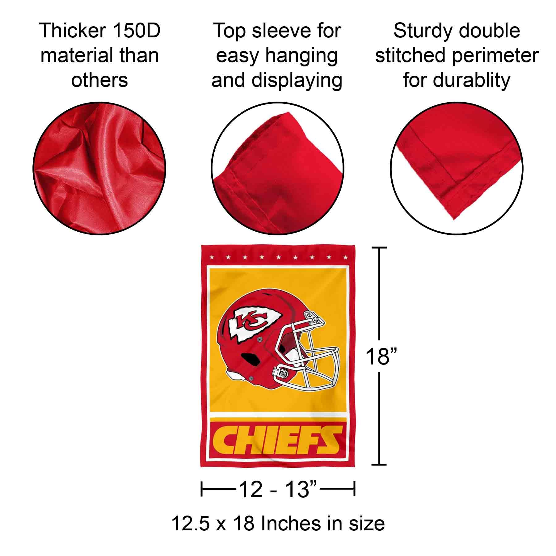 Wincraft Kansas City Chiefs - Bandera Decorativa para jardín