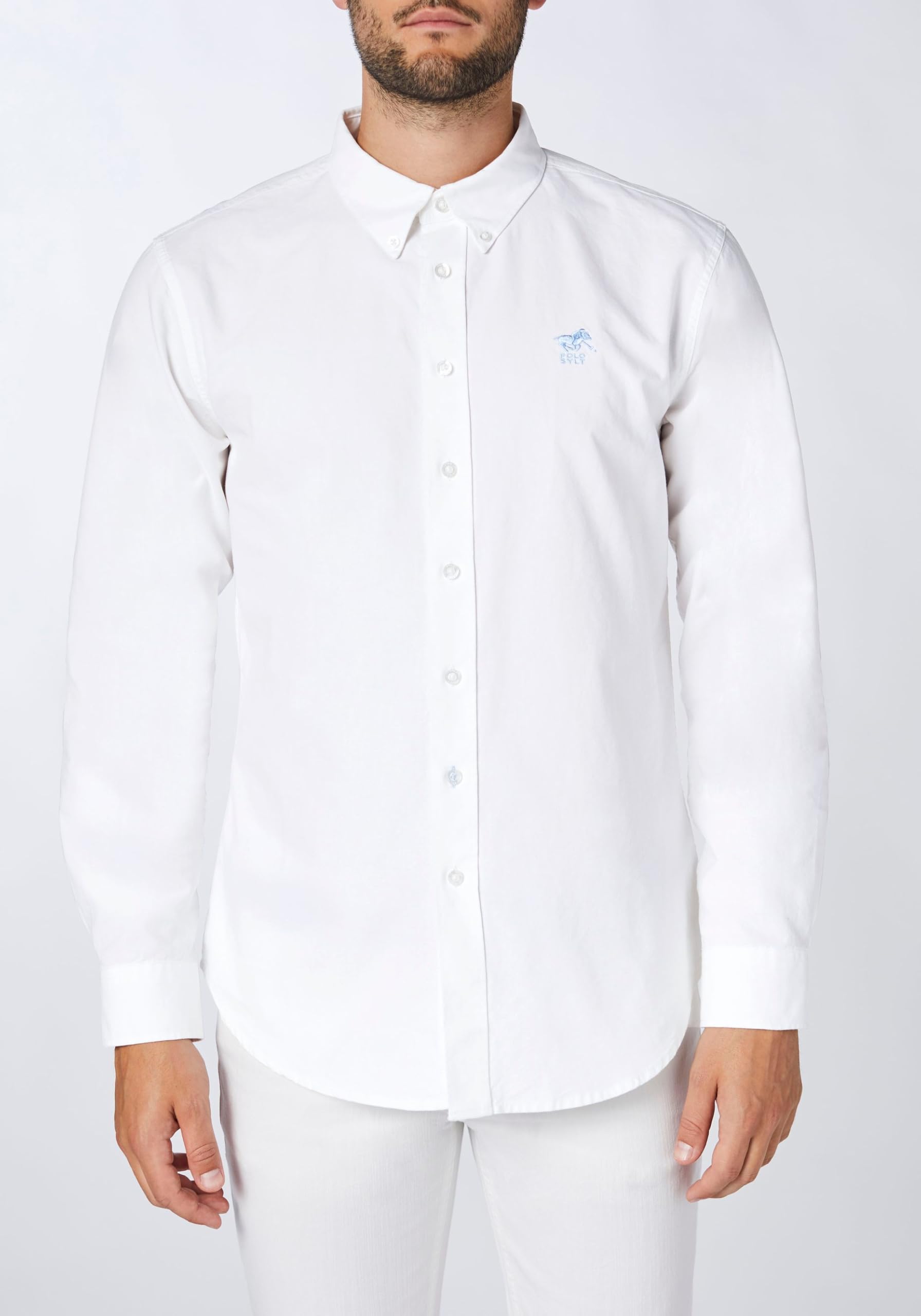 Oxford-Cotone Regular-Fit Camicia Button-Down, White Dif, XXL Uomo