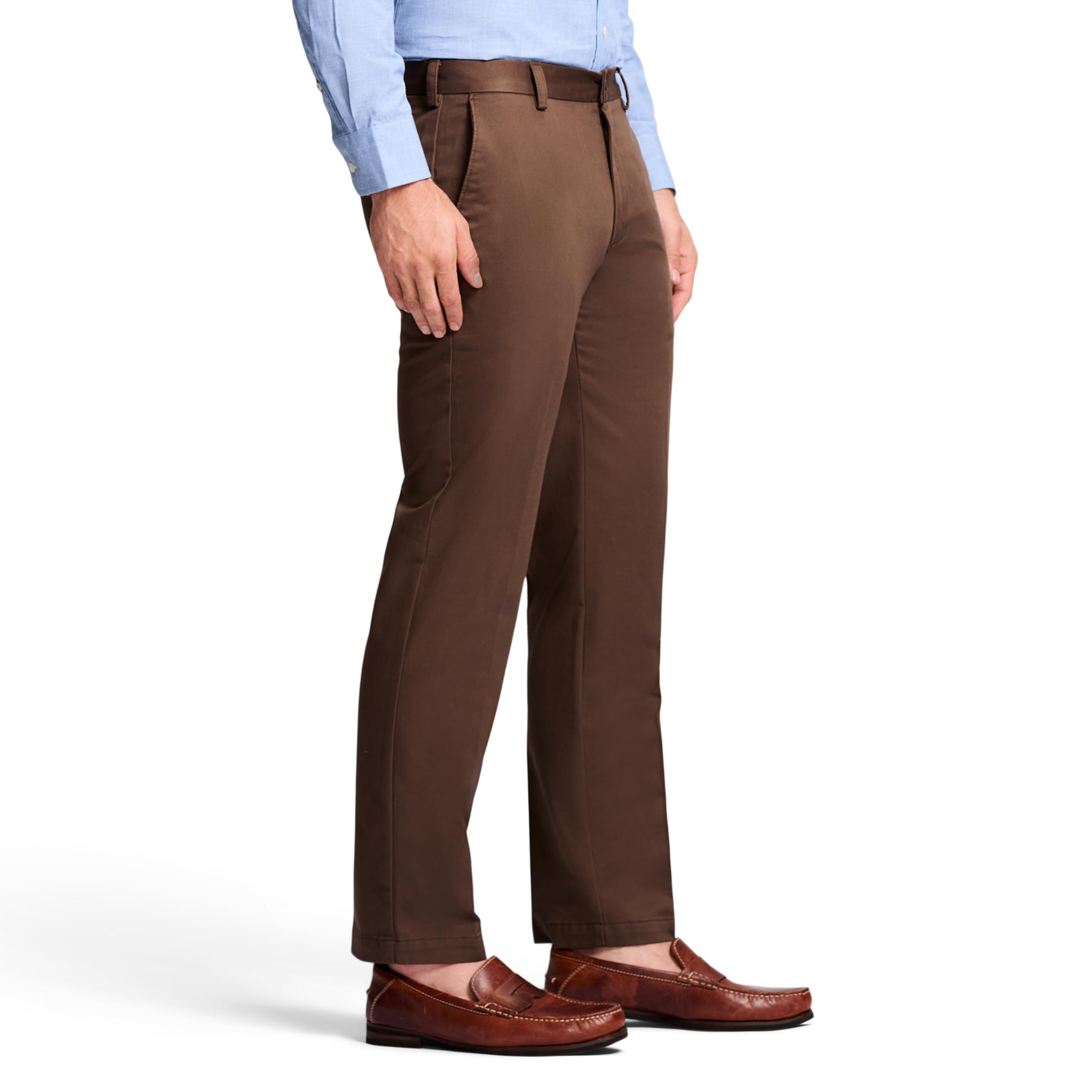 Izod American Chino Flat Front Straight Fit Pant - Nieformalne spodnie Mężczyźni