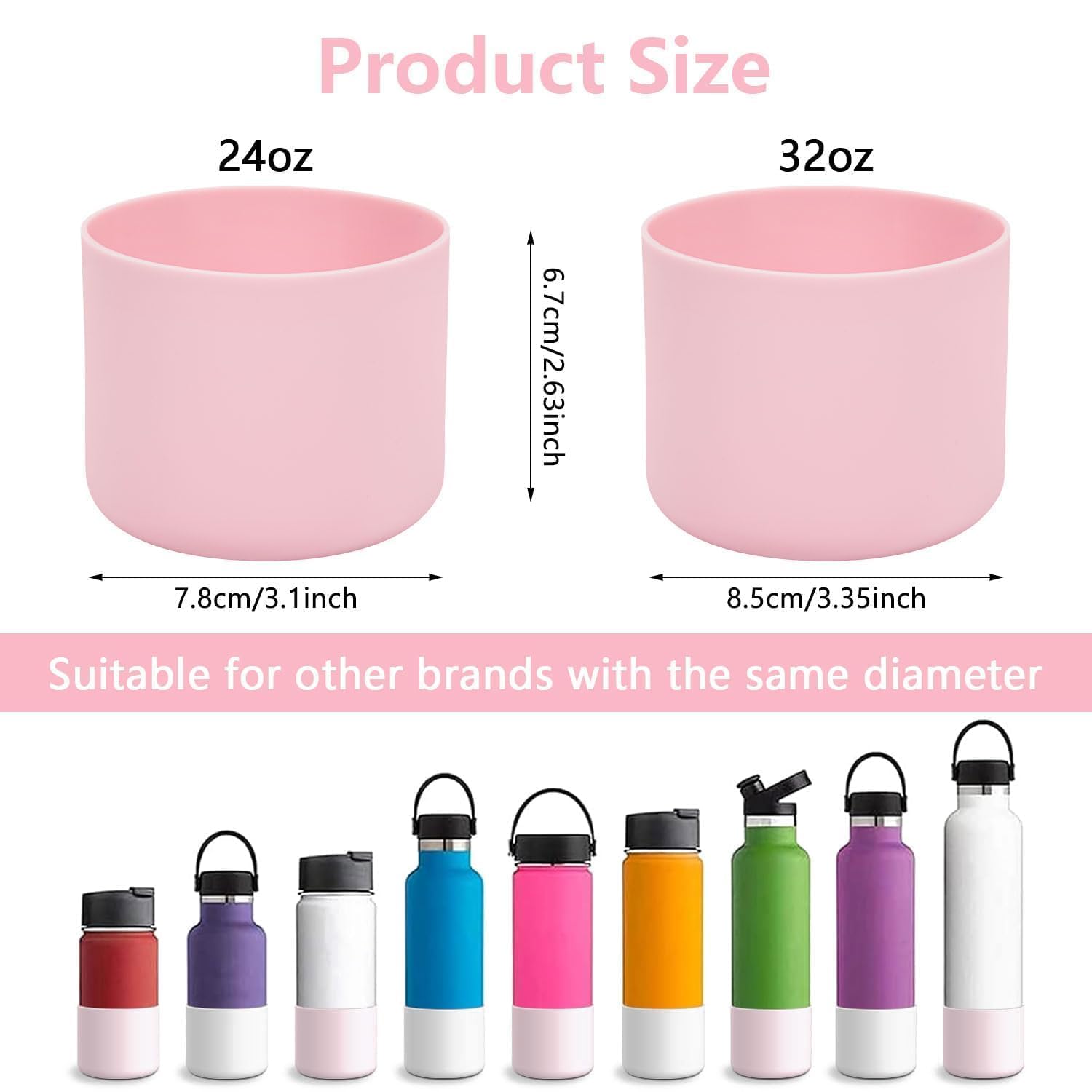 Confezione da 2 tappi in silicone per bottiglie d'acqua Owala da 32 oz, rivestimento protettivo antiscivolo con paraurti protettivo sul fondo, compatibile con le bottiglie d'acqua in acciaio inossidab