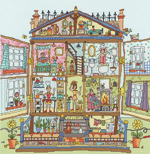 Point de croix maison de poupées kit broderie Bothy Threads toile Aïda