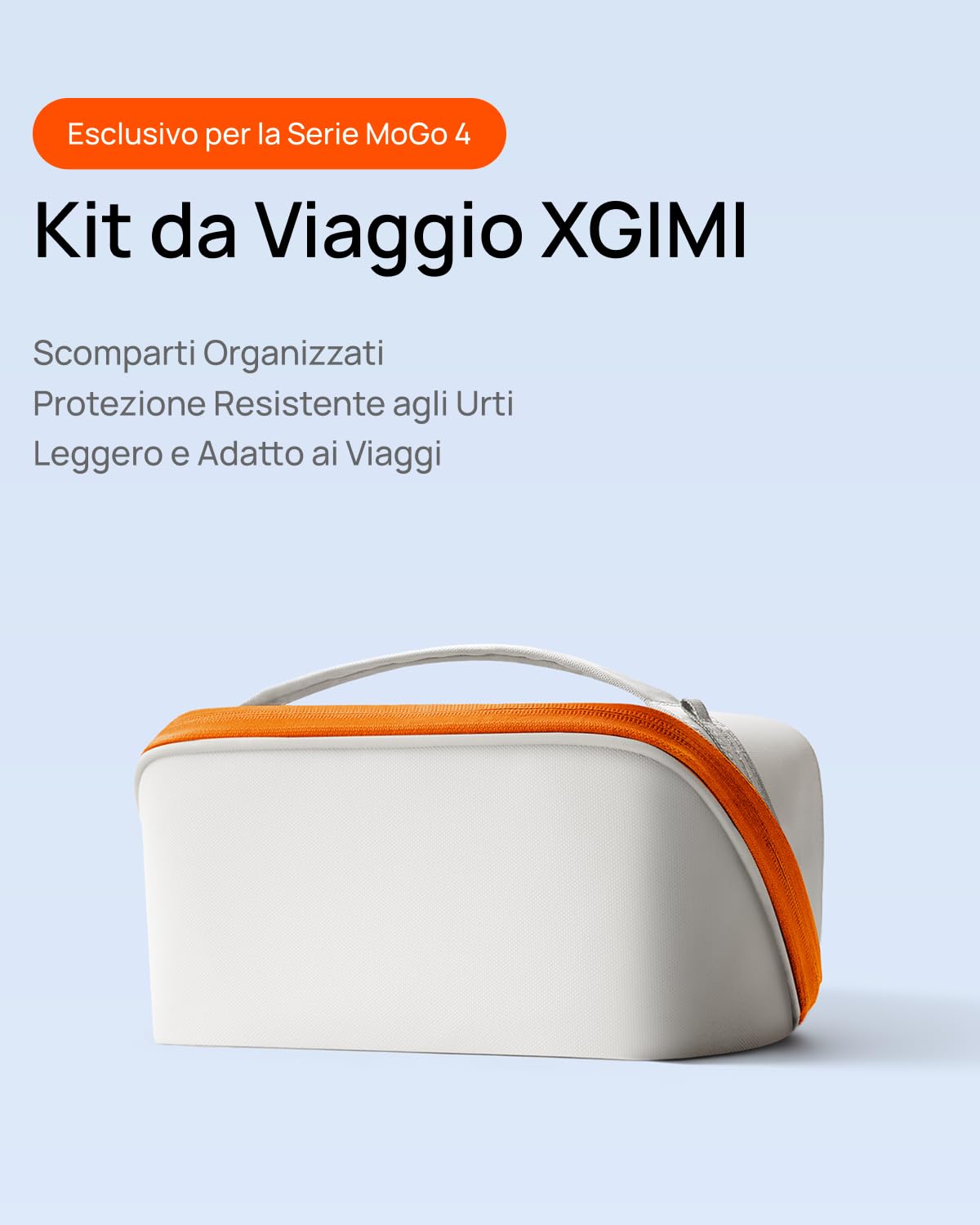 XGIMI Kit da Viaggio per la Serie MoGo 4, Custodia in Nylon per Proiettore con Cerniera, Astuccio con Scomparti di Precisione per Accessori, Antiurto e Leggero, 0.26kg