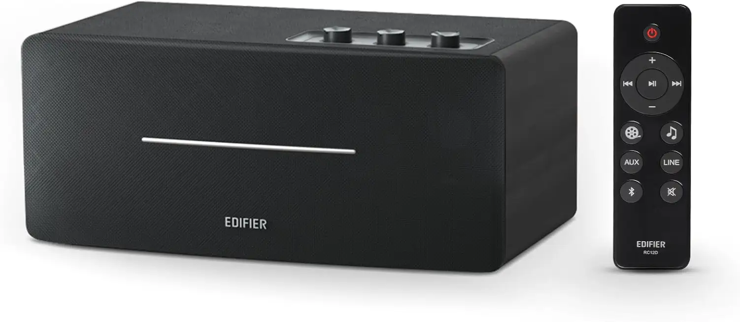 EDIFIER D12 kompaktes Stereo Lautsprechersystem (70W) mit Bluetooth 5.0 und Infrarot-Fernbedienung - perfekt für Esszimmer, Küche, Arbeitsplatz.