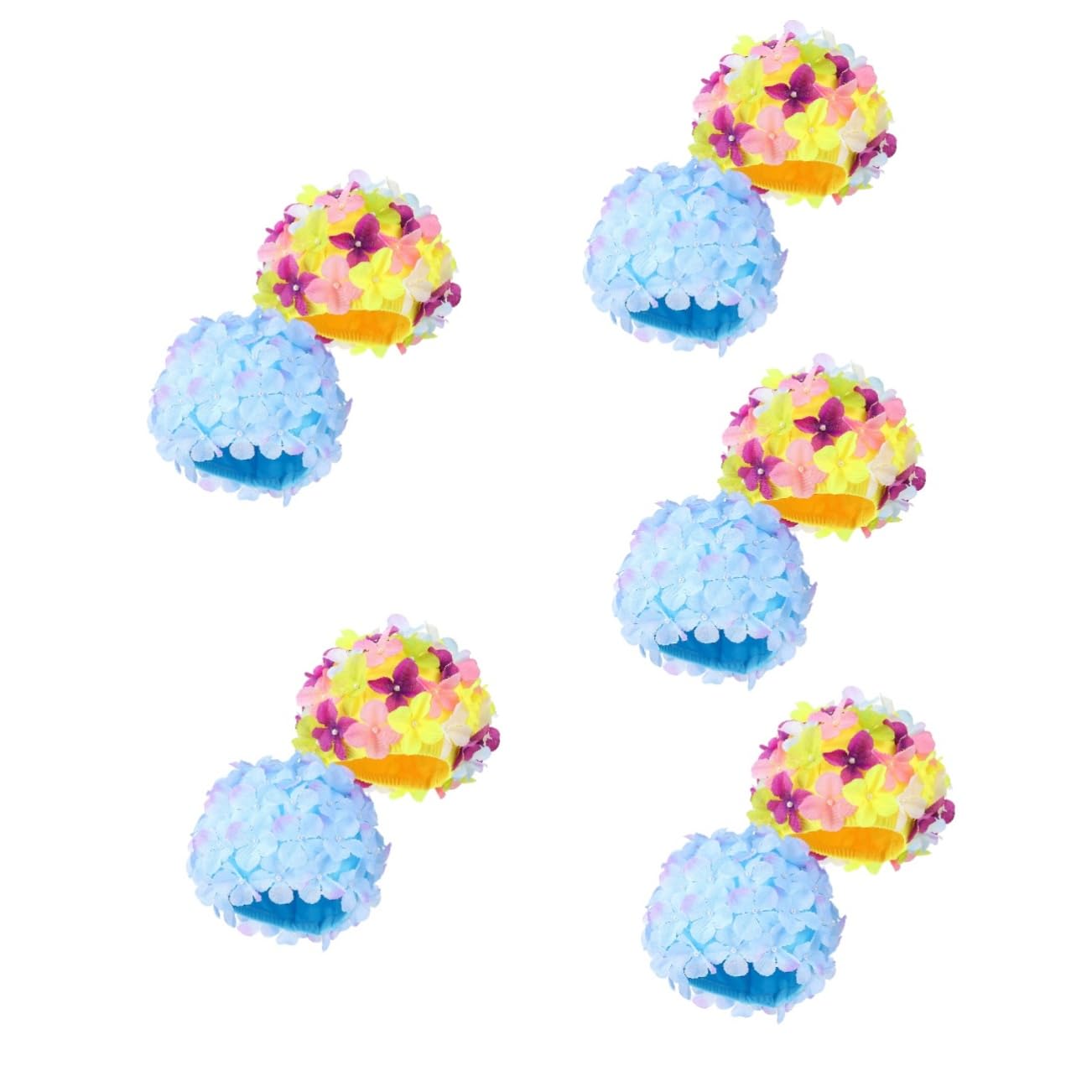 Happyyami 10pièces Bonnets De Natation Caps Réutilisables Bonnet De Bain Élégant pour Piscine Et Spa
