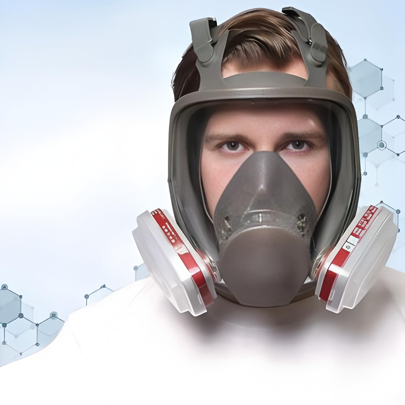 Écran facial complet réutilisable contre la poussière, le brouillard et le formaldéhyde pour la peinture, l'abattage, le soudage, la poussière, le polissage et d'autres travaux de protection.