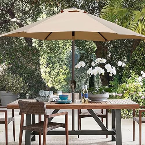 Toile de parasol 2,7 m haute résistance pour structure 8 baleines 133 cm - 8