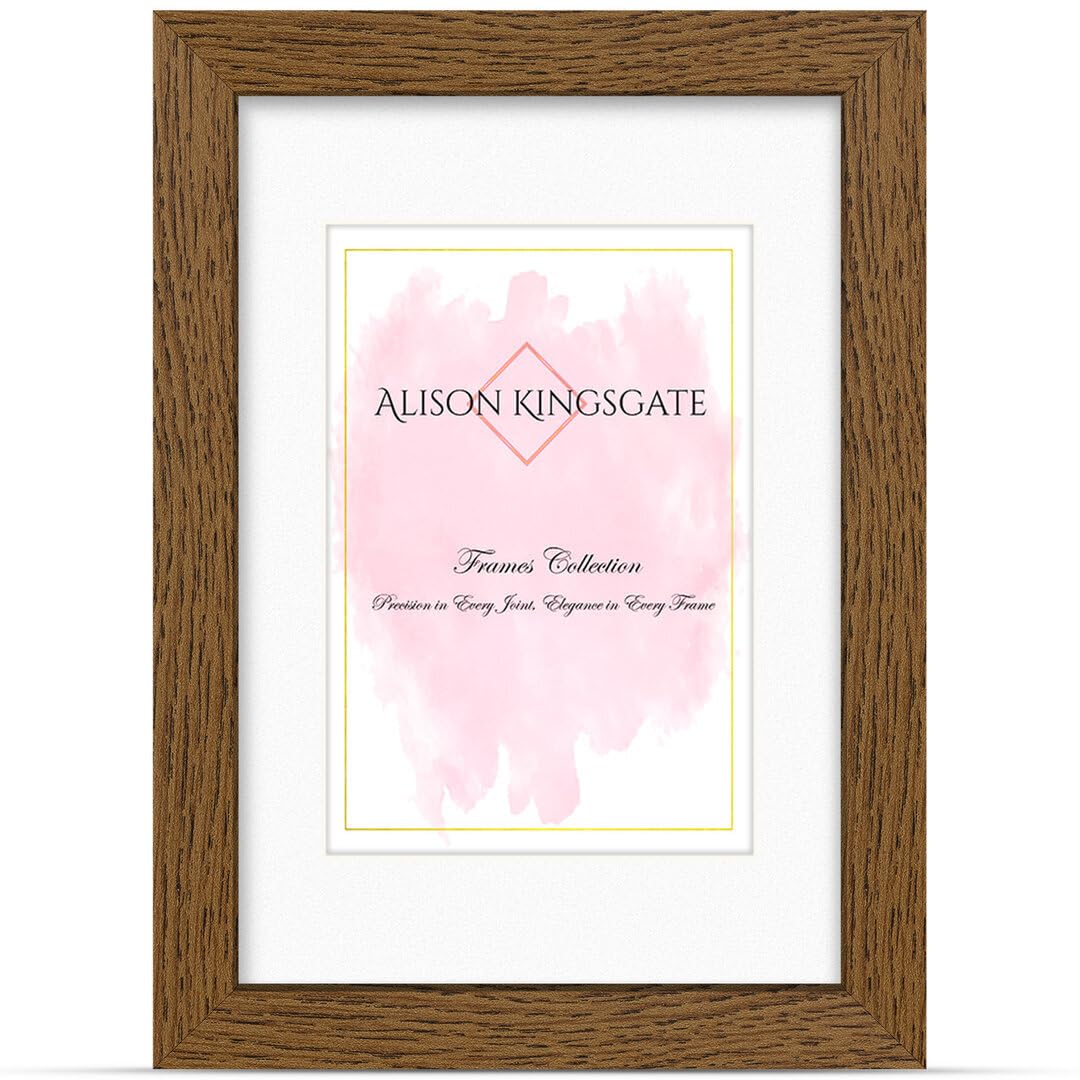 Alison Kingsgate A3 Dark Oak Picture Frame with Mount for A4 Photos