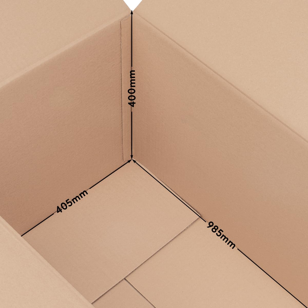 verpacking Składane kartony 985 x 405 x 405 mm, brązowe (wymiary zewnętrzne 1000 x 420 x 420 mm) KK 144 2-faliste karton wysyłkowy do średnich towarów, pakiet DPD GLS Hermes (150 sztuk)