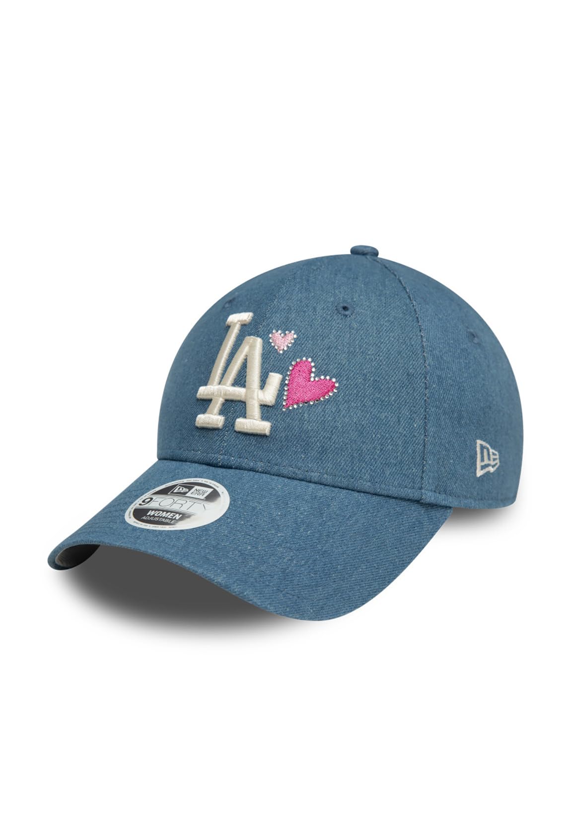 New Era 9Forty WMNS Denim Icon Dodgers CapEra Women - Curved Brim Cap Baseball Women´s Metal Buckle, with Peak, Peak Spring-Summer Summer - One Size Denim