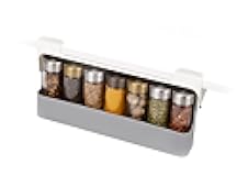 Joseph Joseph Spice Rack Organizer - Under-Shelf Kitchen Cabinet Storage Solution for Spices, Grey