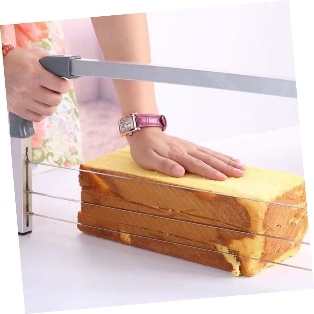 Veemoon Djustable 3 Cake Slicer Tool Interlayer Cake Leveler Easy to Clean for DIY Baking Pastry