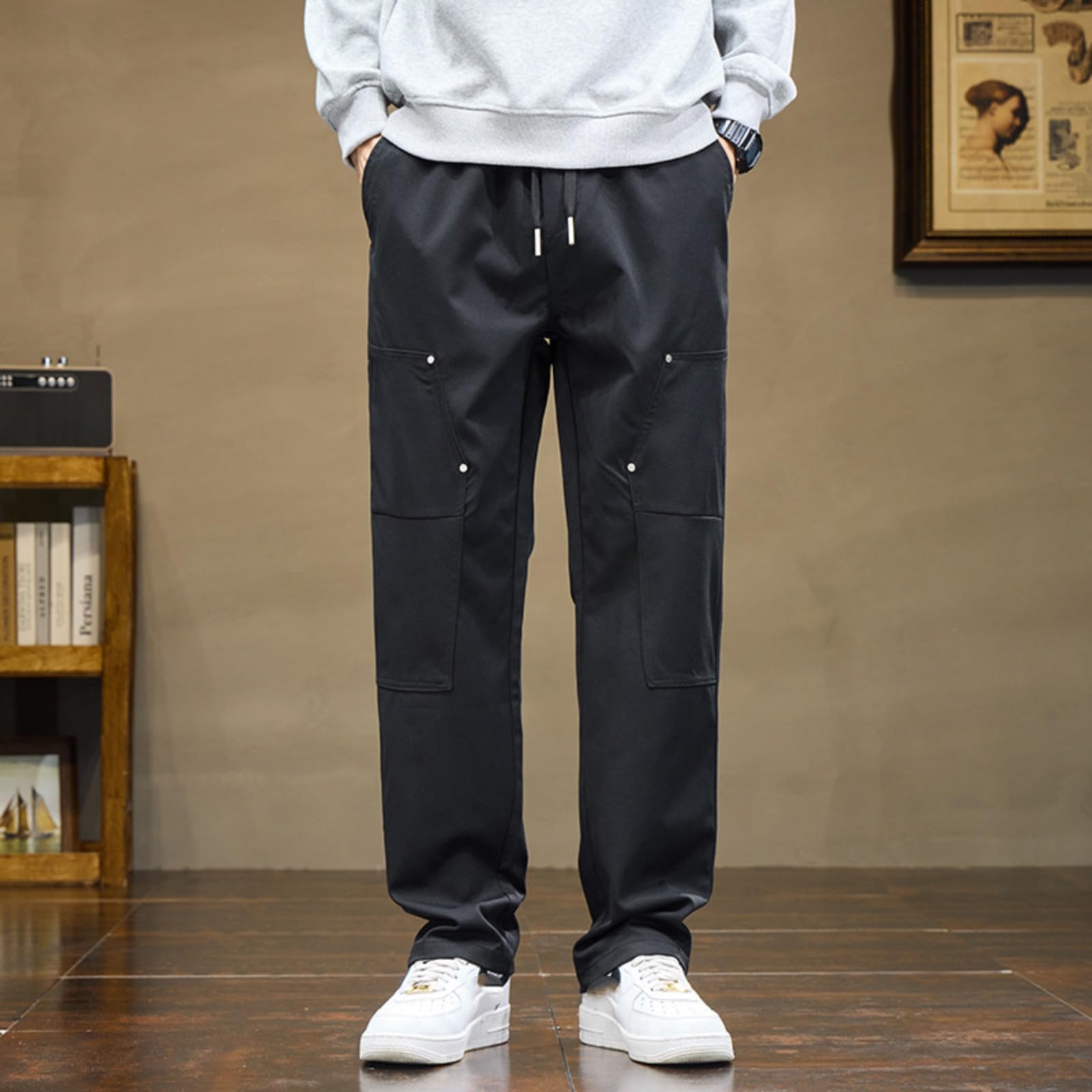 Pantaloni Casual per Uomini per Autunno Sportivi Lunghi, in Stile da Lavoro