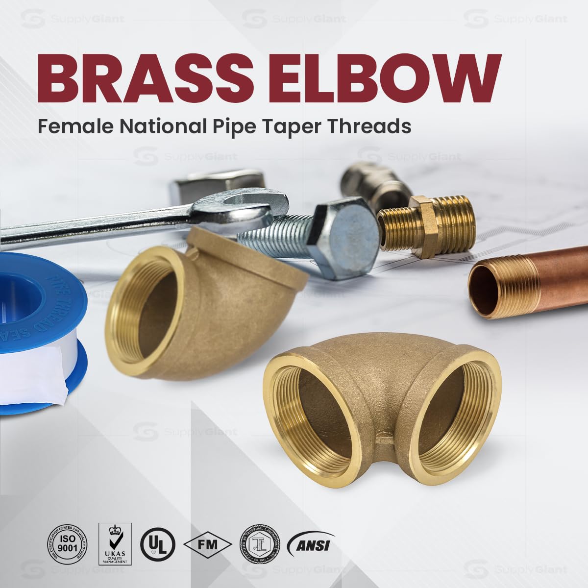 Everflow Supplies BRNL0200-NL 2-Inch 90-Degree Elbow, Lead Free