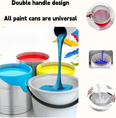 Miniatura 3 de Colador de pintura de malla fina, colador de pintura de acero inoxidable de malla 60, se adapta a latas de pintura de más de 5 galones, filtros de