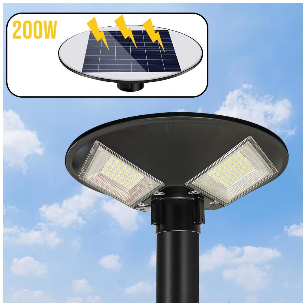 Mediawave Store - Faro Solare Stradale con Palo Curvo da Parete e Telecomando, Illuminazione per Esterni, Pannello Solare, Luce Bianca, Luce per Garage Parcheggio Giardino Vialetto, 55x13Ccm, 053004