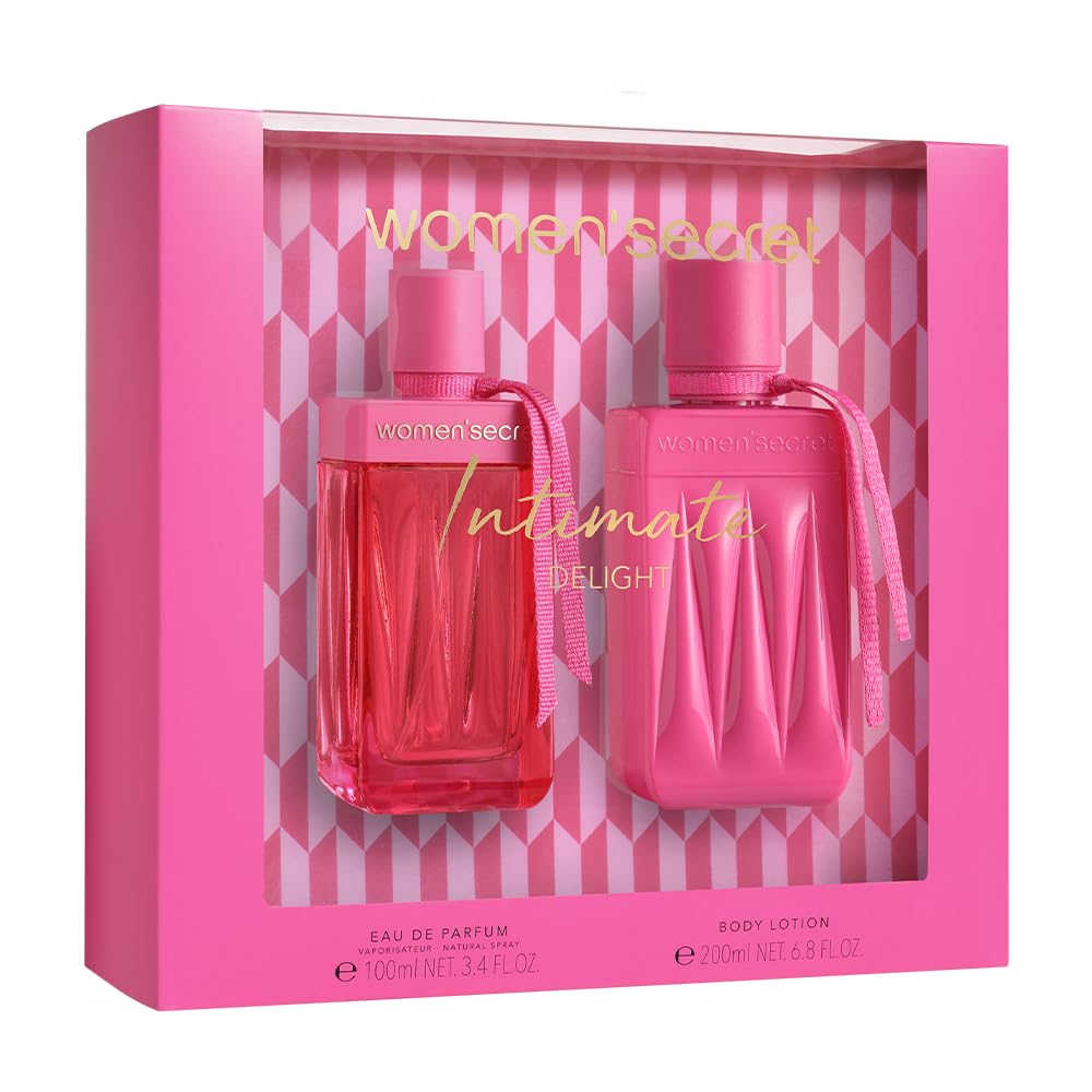 Women'secret Intimate Delight Estuche Regalo Perfumes de Mujer Pack de 2 Piezas Eau de Parfum 100ml con Vaporizador y Body Lotion 200ml Set Fragancia Floral y Ambarada