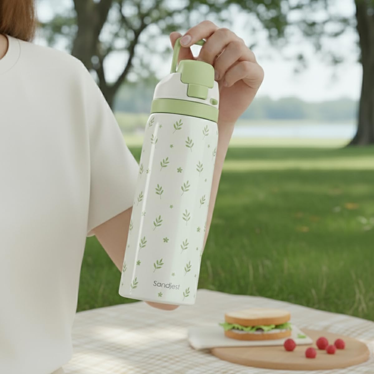 Botanical Insulated Stainless Steel Water Bottle with Straw for Sports and Travel, 32oz, Gifts for Women Girls Friends Teens Birthday Christmas - Image 6