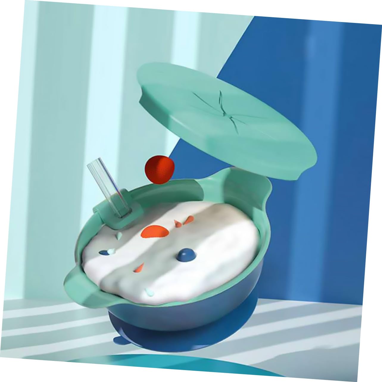 Milisten Ergonomic Design Toddler Suction Plate Boys and Girls Eating Bowl Plate Suction Silicone Safe for Infants