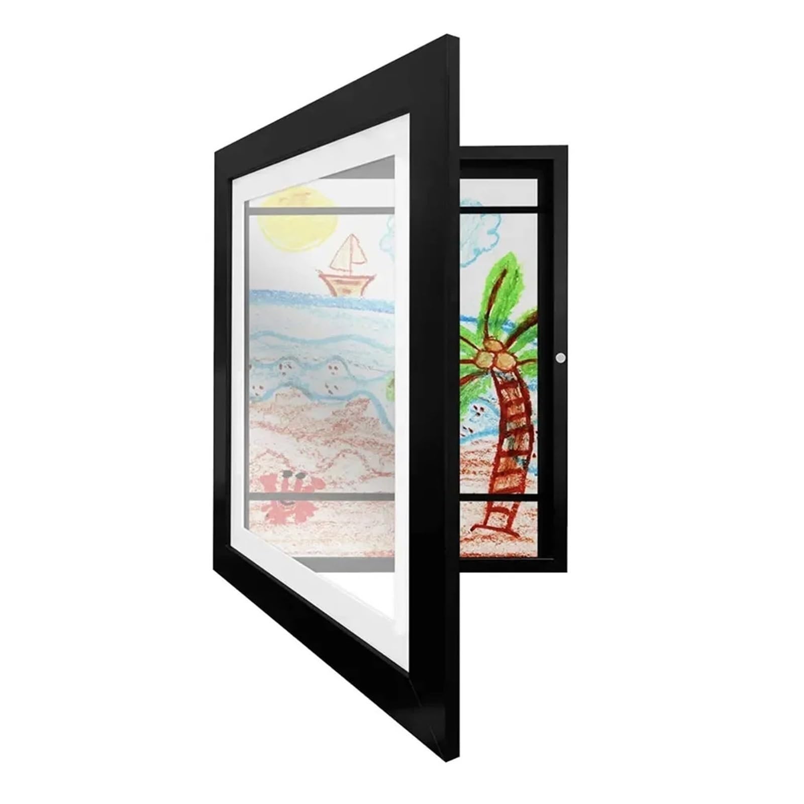 WUYXTO Magnetic Photo Frames A6 Children Art Frames Magnetic Front Open Changeable Kids Frame for Poster Photo Drawing Paintings Pictures Display Storage for Photos Notices(Black)