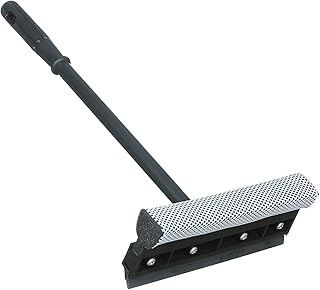 Car Squeegee for Windows, 2-in-1 Window Cleaner, Auto Squeegee with adjustable Handle, Soft Rubber Blade & Highly Absorbent Sponge