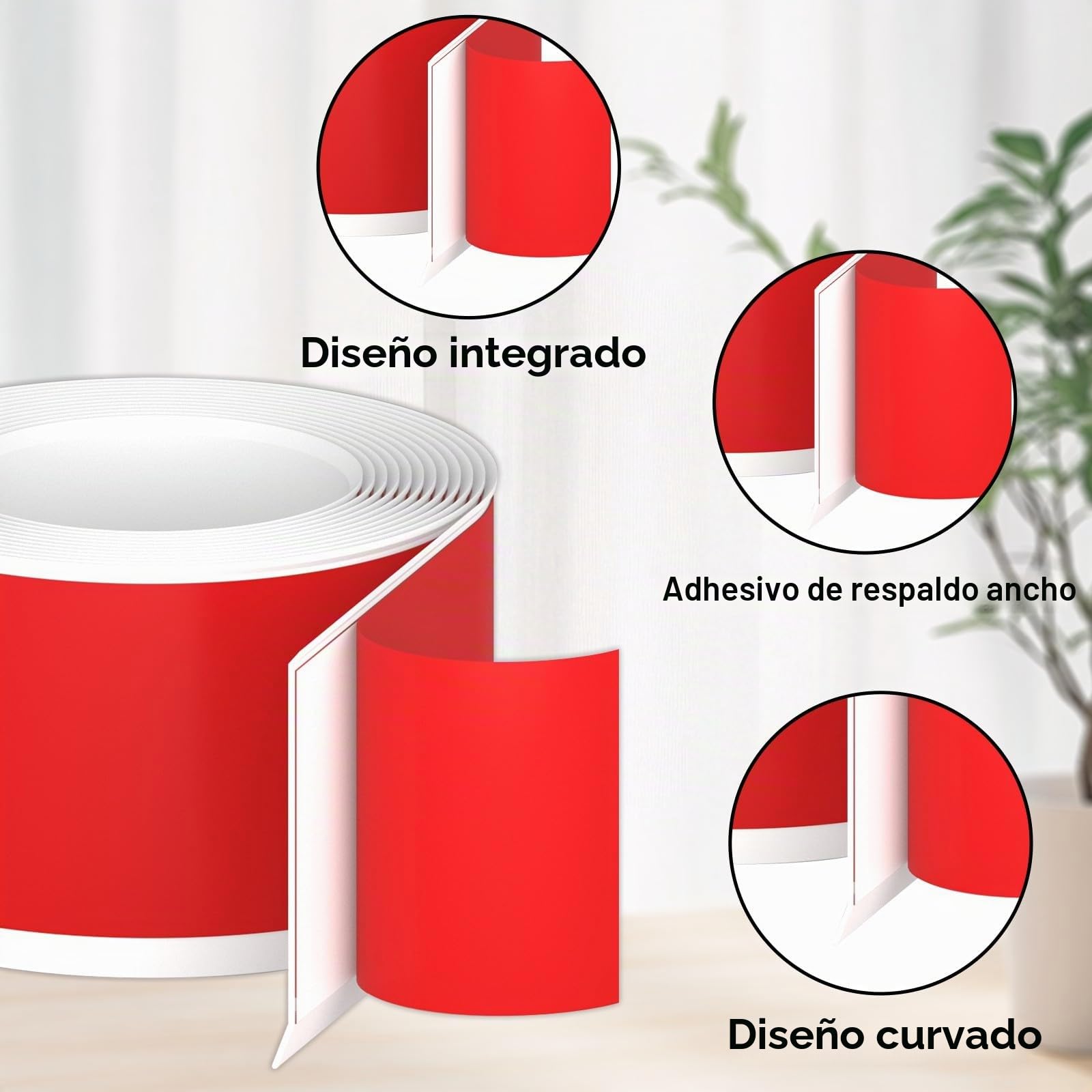 Rodapies Autoadhesivo Ancho Flexible Blanco 100x20mm 6M Pvc Zocalo