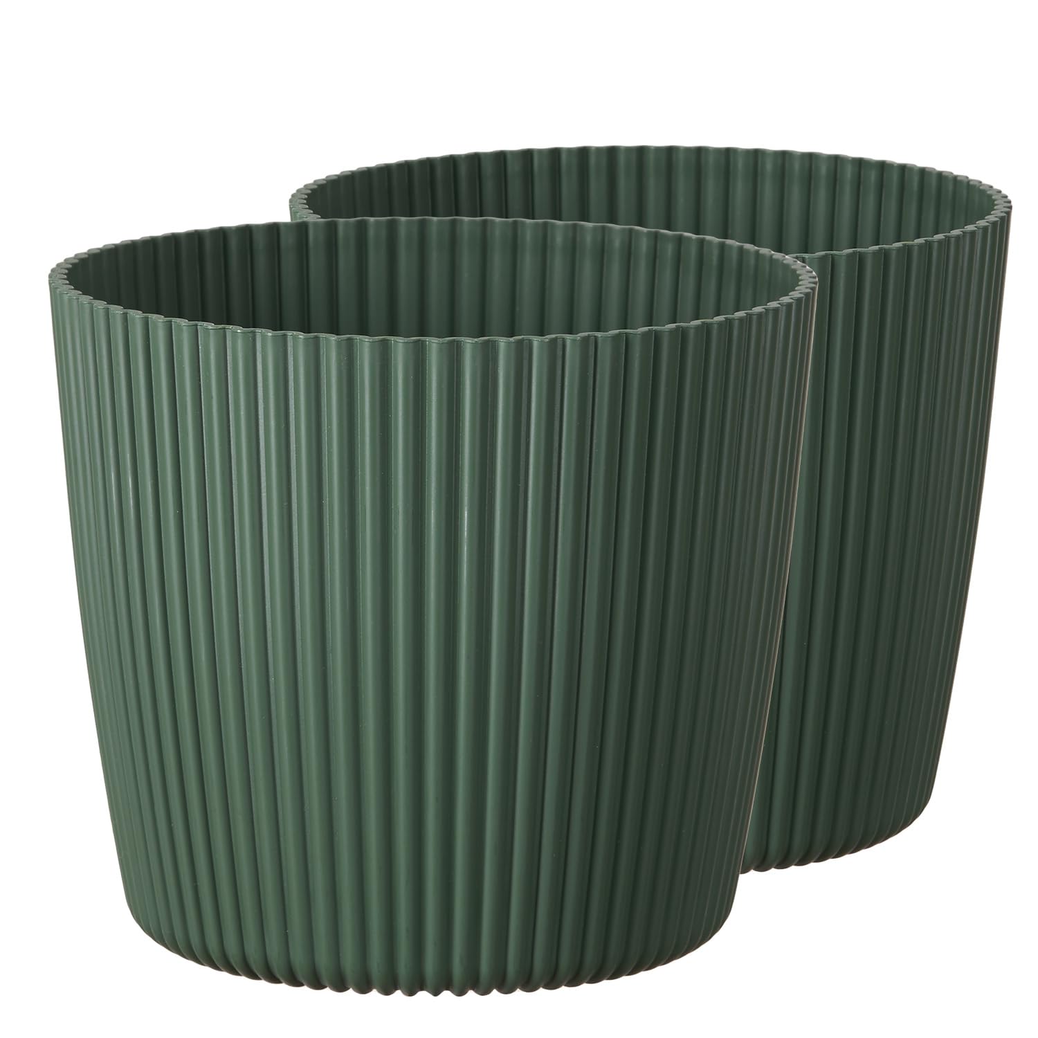 Tymar Blumentopf,Übertopf, 2er-Pack, Runde Form ((2pack) Grün, ø 15 cm)