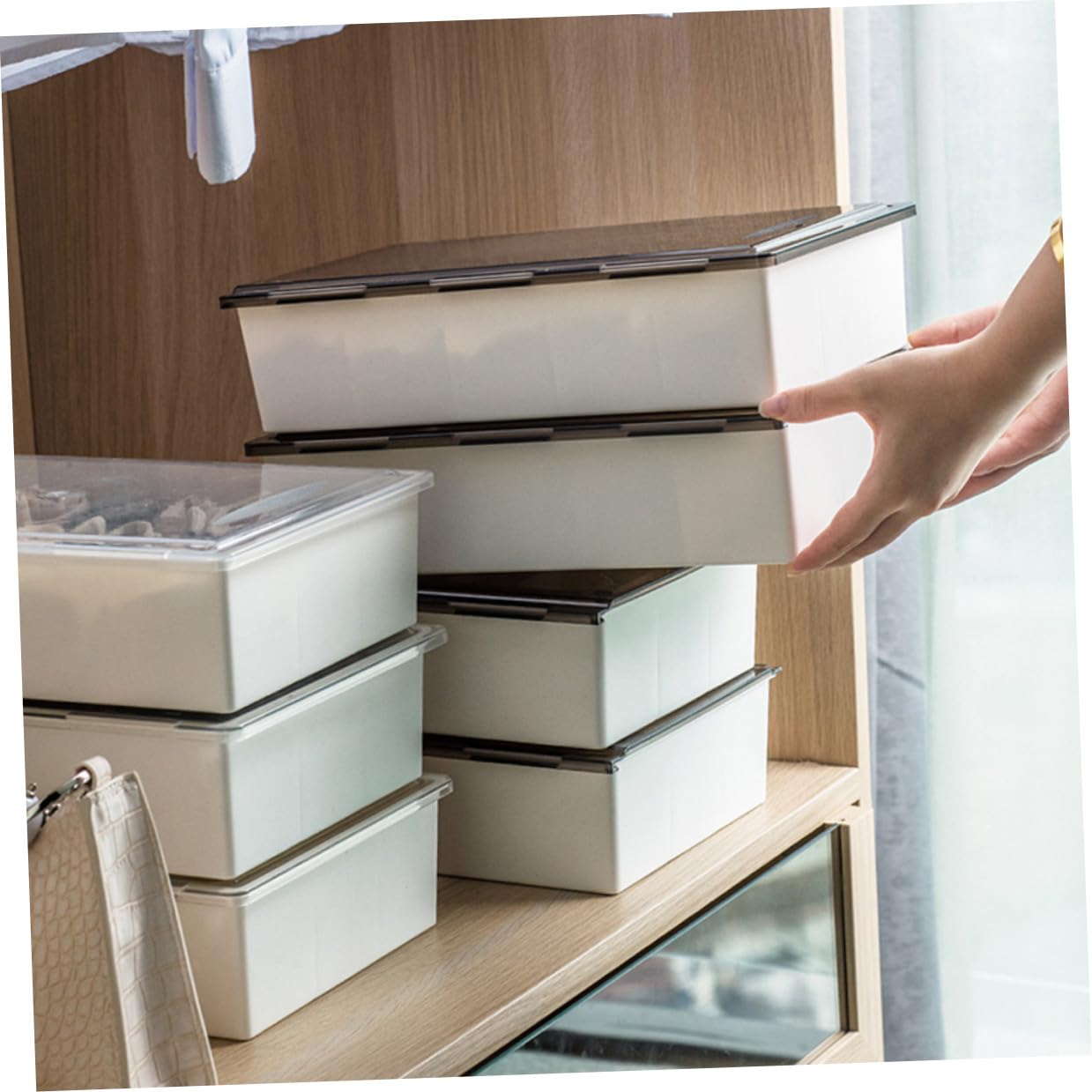 ABOOFAN Organizzatore Ordinare Bianco in Divisori da Scatola Porta Biancheria Intima Cassetto in Armadio e Spazio Living