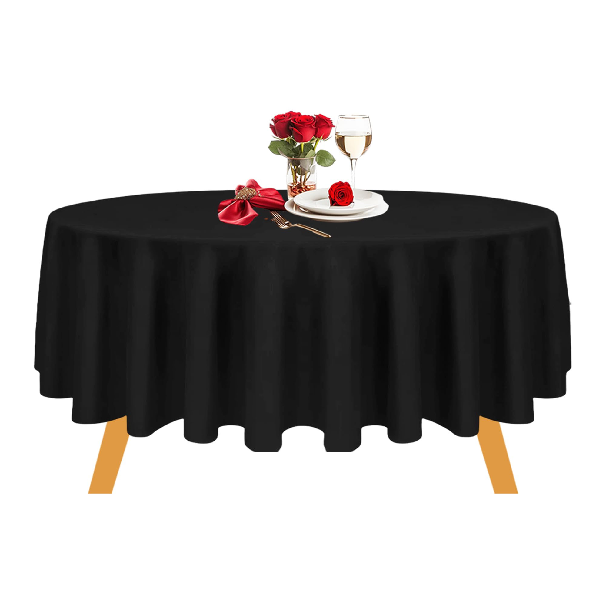 Wedding Supply Tovaglia Rotonda In Cotone E Poliestere 228x396 Cm - Bianco - Ideale Per Matrimoni E Feste