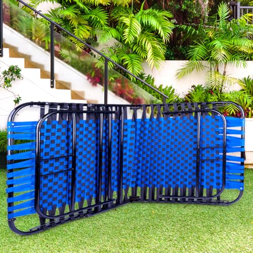 Image of Casa Copenhagen, Portable Single Folding Bed Heavy Duty Metal Cot Khat for Sleeping Bed Space Saving Design Sturdy Synthetic Niwar feet - Aqua Blue & Charcoal Black